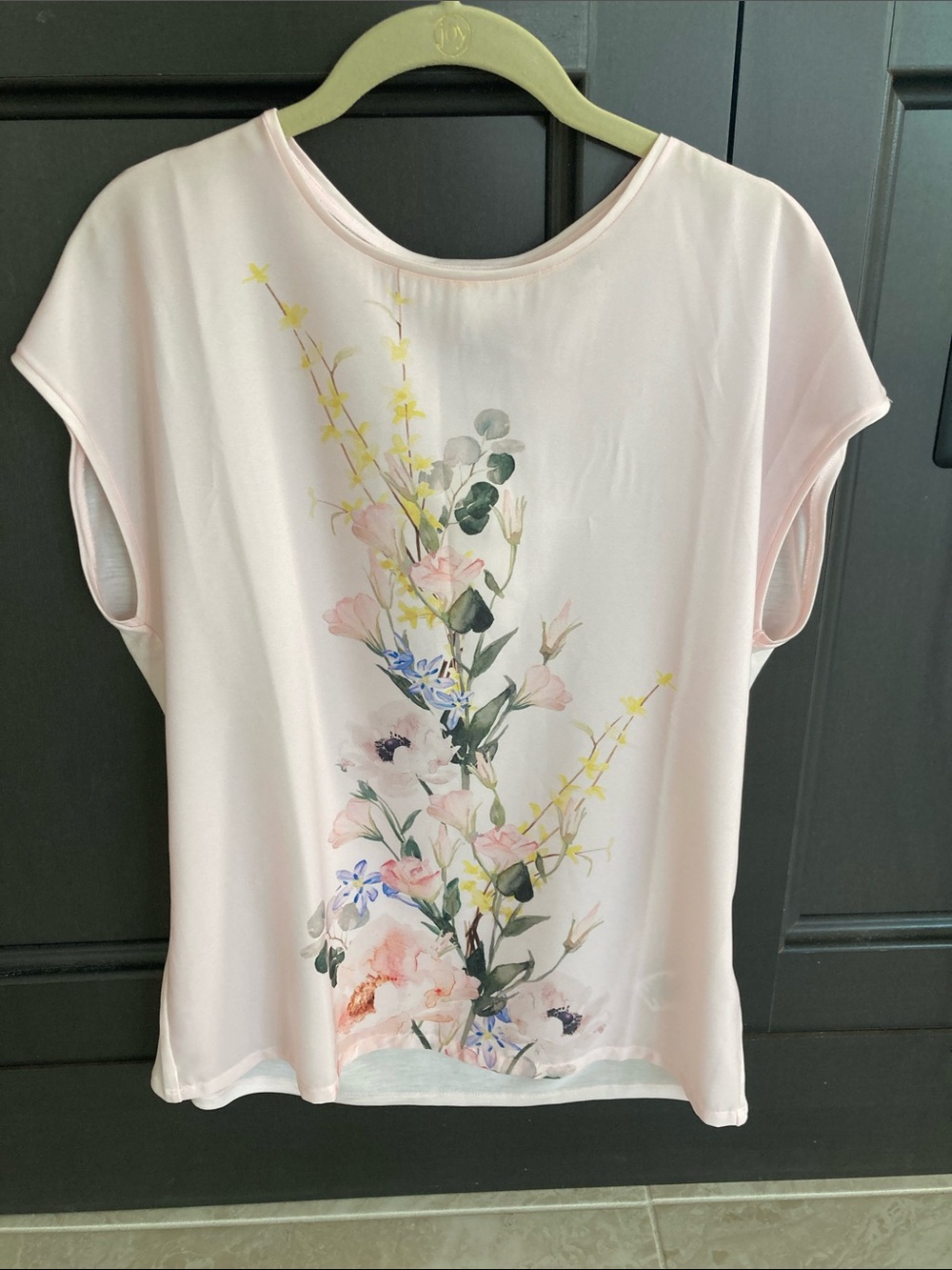 Ted Baker Pale Pink Floral Short Sleeve Blouse